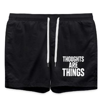 Thoughts that become things - Swim Trunks - black - Front - AI Model Male 185 light (185cm)