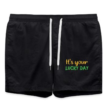C’est votre jour de chance - Short de bain - noir - Devant - AI Model Male 185 light (185cm)