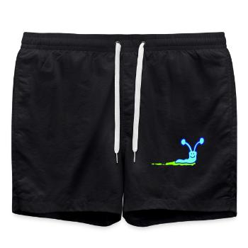 Schnecke Schleimspur niedlich süß glücklich Cool - Badeshorts - Schwarz - Vorne - AI Model Male 185 light (185cm)