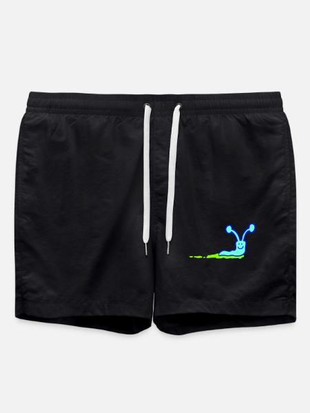 Slak, Slijm, Trail, Schattig, Schattig, Gelukkig Cool - Zwemshorts - zwart