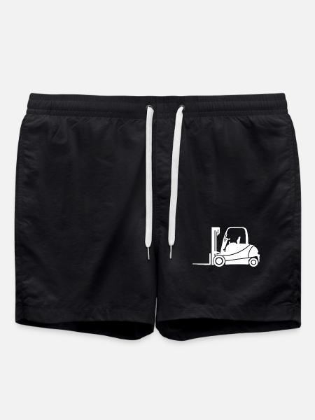 Gabelstapler Silhouette: Transport & Staplerfahrer - Badeshorts - Schwarz