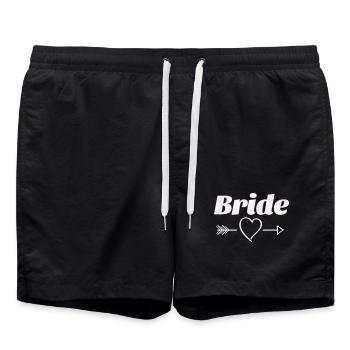 Conception de flèche de coeur de mariée - Short de bain - noir - Devant - AI Model Male 185 light (185cm)