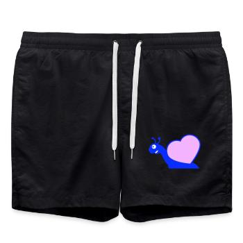 Schnecke Herz Schneckenhaus süß Liebe romantisch - Badeshorts - Schwarz - Vorne - AI Model Male 185 light (185cm)