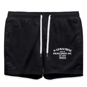 Kriegsmaschine 2025 Modell - Badeshorts - Schwarz - Vorne - AI Model Male 185 light (185cm)