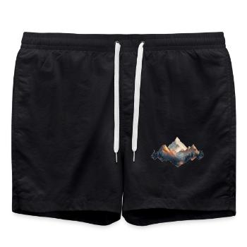 Montagnes - Short de bain - noir - Devant - AI Model Male 185 light (185cm)