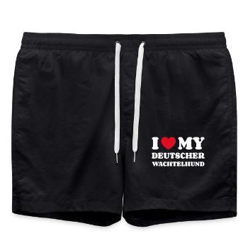 J’adore mon propriétaire de caille allemande - Short de bain - noir - Devant - AI Model Male 185 light (185cm)