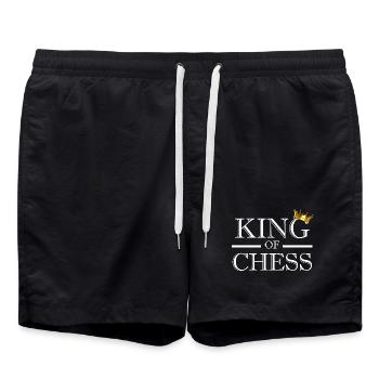 King of Chess Schach Spieler - Badeshorts - Schwarz - Vorne - AI Model Male 185 light (185cm)