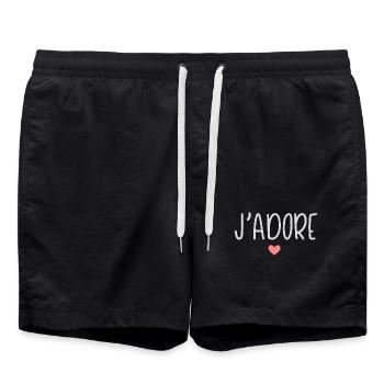 Ich liebe Pink Heart - Badeshorts - Schwarz - Vorne - AI Model Male 185 light (185cm)