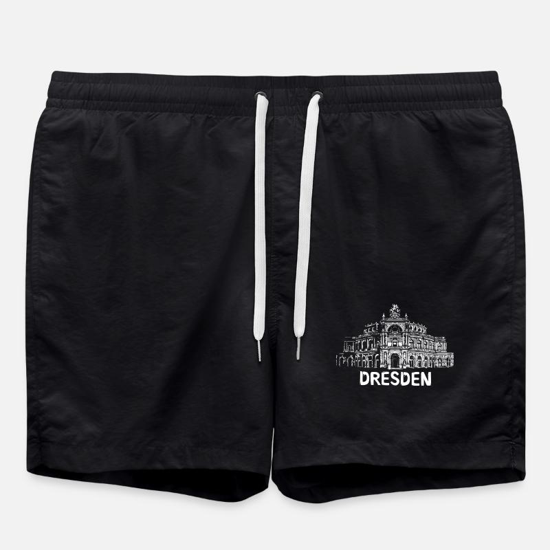 Dresden Semperoper Illustration - Swim Trunks - black