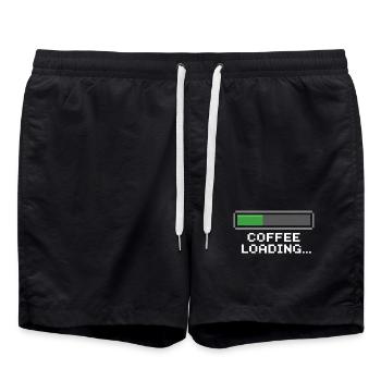 Barre de chargement de café Pixel - Short de bain - noir - Devant - AI Model Male 185 light (185cm)