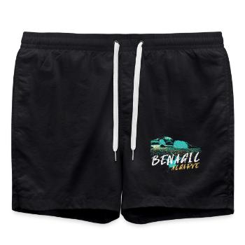 Grotte de Benagil en Algarve, Portugal - Short de bain - noir - Devant - AI Model Male 185 light (185cm)