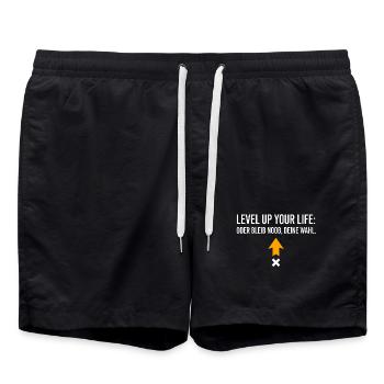 Améliorez votre vie ou restez noob, à vous de choisir - Short de bain - noir - Devant - AI Model Male 185 light (185cm)