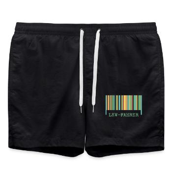 lkwfahrer als lkw - Badeshorts - Schwarz - Vorne - AI Model Male 185 light (185cm)