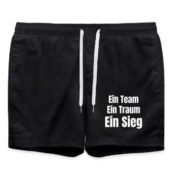 One team, one dream, one victory - Swim Trunks - black - Front - AI Model Male 185 light (185cm)