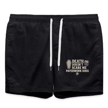 Cadavre Science Humour noir Mort Positif - Short de bain - noir - Devant - AI Model Male 185 light (185cm)