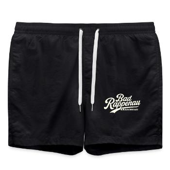 Bad Rappenau Schriftzug Vintage Style - Badeshorts - Schwarz - Vorne - AI Model Male 185 light (185cm)