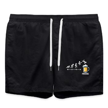 Freitag Wochenende Bierliebhaber Biertrinker - Badeshorts - Schwarz - Vorne - AI Model Male 185 light (185cm)