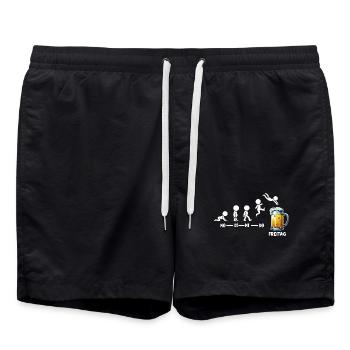 Freitag Wochenende Bierliebhaber Biertrinker - Badeshorts - Schwarz - Vorne - AI Model Male 185 light (185cm)