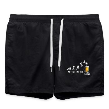 Freitag Wochenende Bierliebhaber Biertrinker - Badeshorts - Schwarz - Vorne - AI Model Male 185 light (185cm)