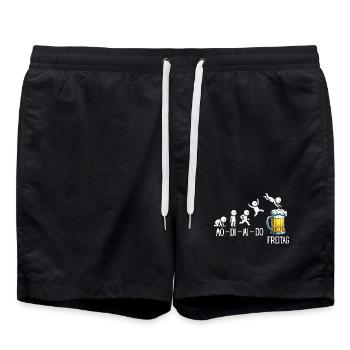 Freitag Wochenende Bierliebhaber Biertrinker - Badeshorts - Schwarz - Vorne - AI Model Male 185 light (185cm)