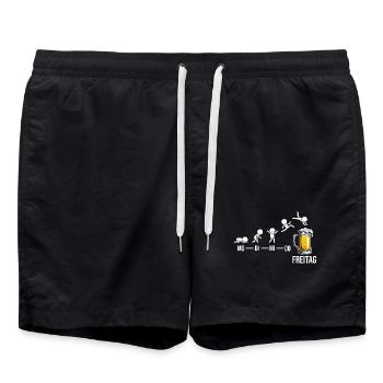Freitag Wochenende Bierliebhaber Biertrinker - Badeshorts - Schwarz - Vorne - AI Model Male 185 light (185cm)