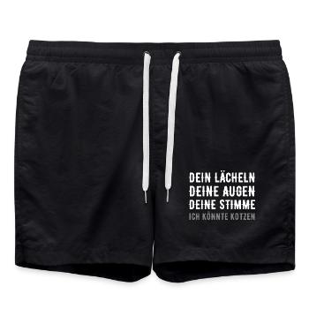 Dein lächeln deine stimme deine Augen Kotzen - Badeshorts - Schwarz - Vorne - AI Model Male 185 light (185cm)