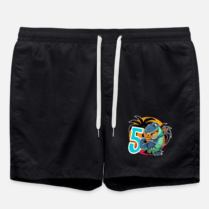 5 T Rex - Swim Trunks - black