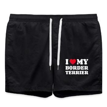 J’aime mon border terrier cadeau propriétaire de chien - Short de bain - noir - Devant - AI Model Male 185 light (185cm)