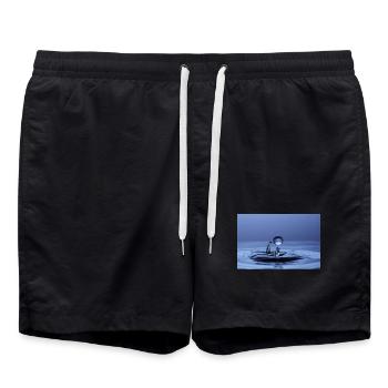Abstrait liquide coloré - Short de bain - noir - Devant - AI Model Male 185 light (185cm)