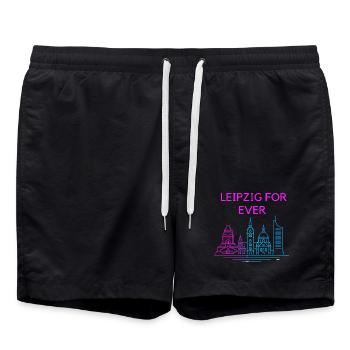 Leipzig Forever Neon Skyline - Short de bain - noir - Devant - AI Model Male 185 light (185cm)