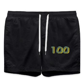 100. 100 ANS. 100e ANNIVERSAIRE. ANNIVERSAIRE 100  - Short de bain - noir - Devant - AI Model Male 185 light (185cm)