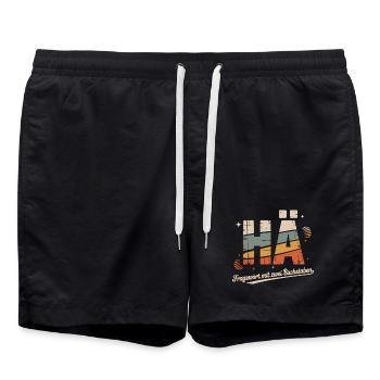 HEIN? Chemise rétro amusante avec un dicton culte - Short de bain - noir - Devant - AI Model Male 185 light (185cm)
