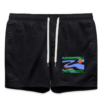 Surf Salvaje Vagues psychédéliques - Short de bain - noir - Devant - AI Model Male 185 light (185cm)