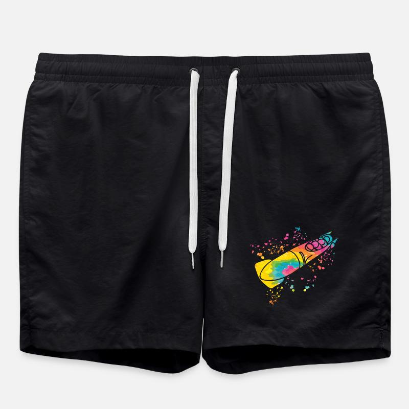 Bobfahrer Bobschlitten Viererbob - Badeshorts - Schwarz