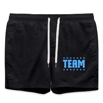 Typographie du logo vintage Team Blue - Short de bain - noir - Devant - AI Model Male 185 light (185cm)