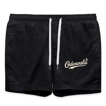 Odenwald Schriftzug Retro - Badeshorts - Schwarz - Vorne - AI Model Male 185 light (185cm)