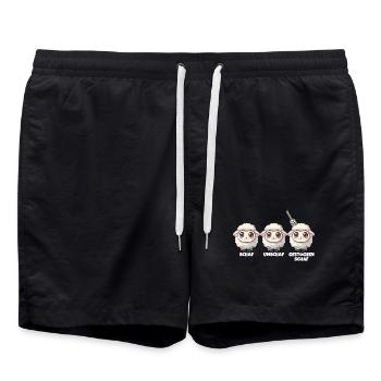 Lustige Schaf Wortspiel Schafe & Schafherde - Badeshorts - Schwarz - Vorne - AI Model Male 185 light (185cm)