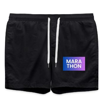 Marathon Gradient Shirt Design - Badeshorts - Schwarz - Vorne - AI Model Male 185 light (185cm)