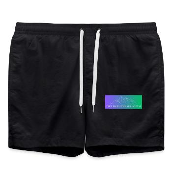 Chaîne de montagnes en pente - Emmenez-moi à la montagne - Short de bain - noir - Devant - AI Model Male 185 light (185cm)
