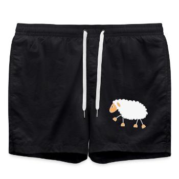 Lustiges Schaf - Badeshorts - Schwarz - Vorne - AI Model Male 185 light (185cm)