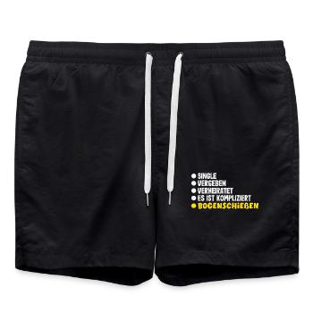 Je fais du tir à l’arc - Short de bain - noir - Devant - AI Model Male 185 light (185cm)