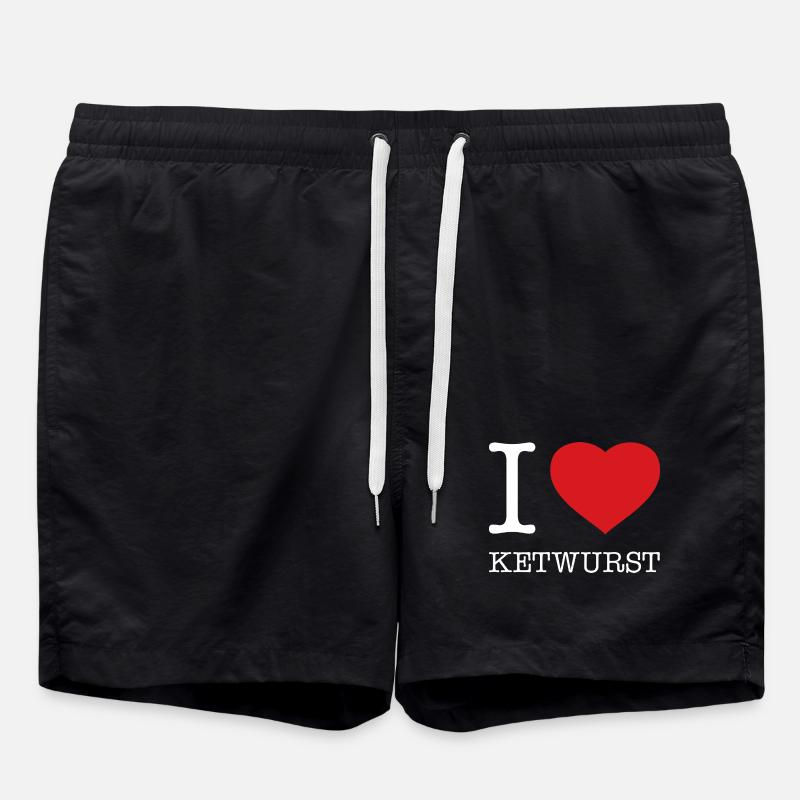 I love Ketwurst - Swim Trunks - black