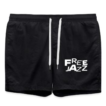 Typographie audacieuse du Free Jazz - Short de bain - noir - Devant - AI Model Male 185 light (185cm)