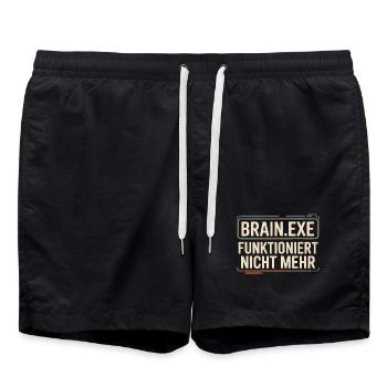 Brain.exe ne fonctionne plus – Nerd drôle - Short de bain - noir - Devant - AI Model Male 185 light (185cm)