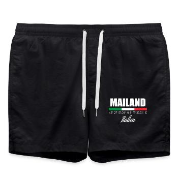 Milan - Short de bain - noir - Devant - AI Model Male 185 light (185cm)