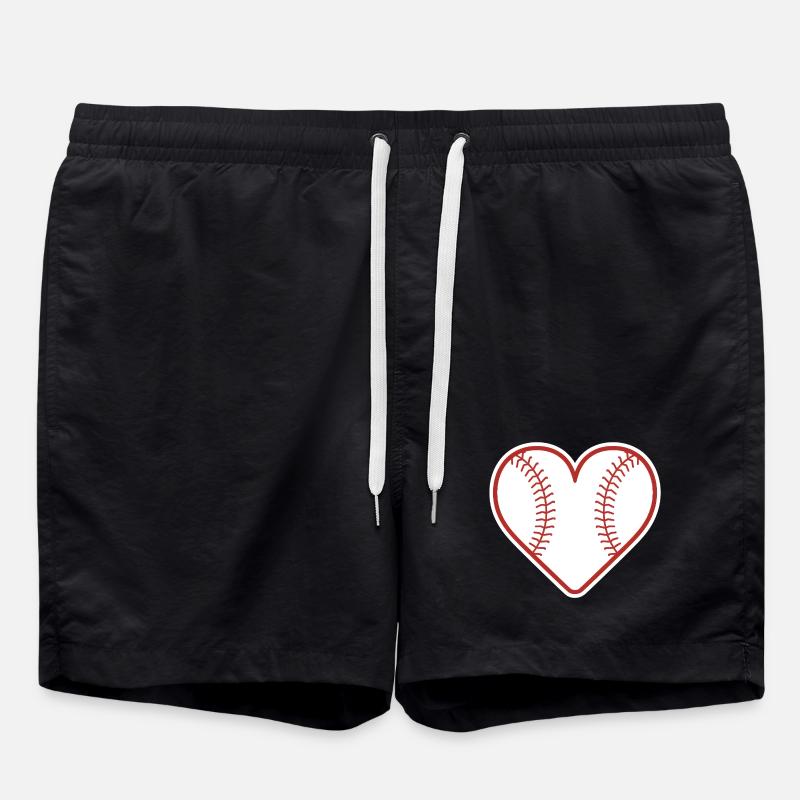 Baseball Coeur Design Amour Baseball - Short de bain - noir