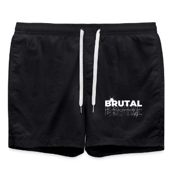 Imprimé géométrique Brutal Echo - Short de bain - noir - Devant - AI Model Male 185 light (185cm)