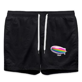 Imprimé Zeppelin arc-en-ciel - Short de bain - noir - Devant - AI Model Male 185 light (185cm)
