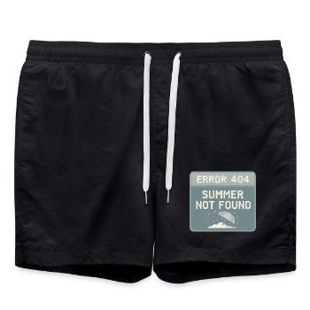 404 – Summer not found - Badeshorts - Schwarz - Vorne - AI Model Male 185 light (185cm)