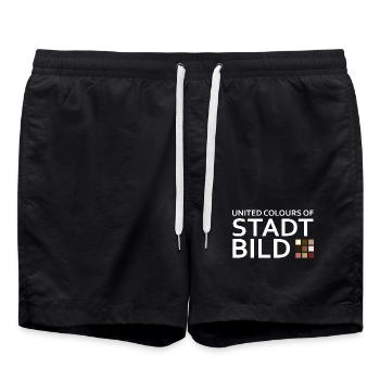 Stadtbild - Badeshorts - Schwarz - Vorne - AI Model Male 185 light (185cm)